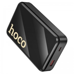 Hoco Q37A 20000 mAh QC PD 22,5W beépített USB-C + Lightning kábelekkel powerbank fekete-1