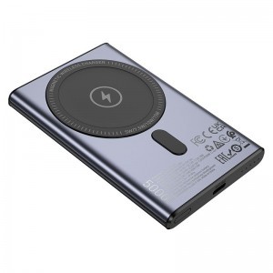 Hoco Q32 MagSafe-kompatibilis 5000 mAh QC PD 20W powerbank, fém szürke-2