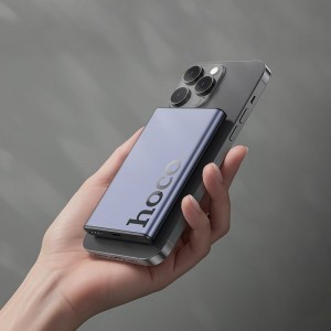 Hoco Q32 MagSafe-kompatibilis 5000 mAh QC PD 20W powerbank, fém szürke-5