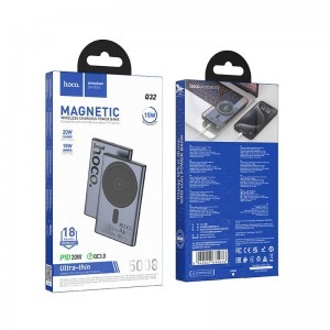 Hoco Q32 MagSafe-kompatibilis 5000 mAh QC PD 20W powerbank, fém szürke-6
