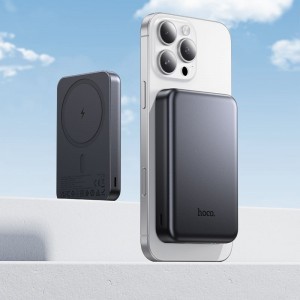 Hoco J160 MagSafe-kompatibilis 5000 mAh 2A 5W powerbank, fémes szürke-7