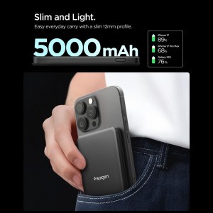 Spigen EA2205MQ Essential MagSafe Power Bank 5000mAh 22.5W Qi2 fekete-3