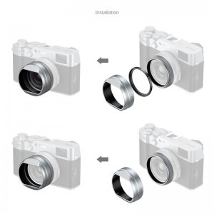 Smallrig 5851 UV Filter with Lens Hood Kit for Fujifilm X100VI / X100V (Silver)-1