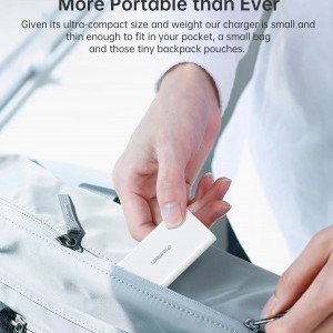 Choetech PD6011 65W GaN Ultra USB-C + USB-A fali töltőadapter - Fehér-3
