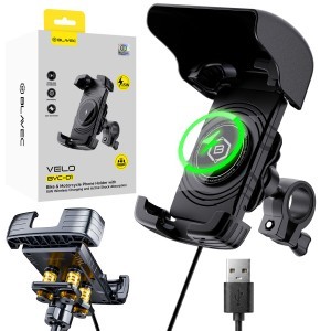 Blavec BVC-01 Velo kerékpáros/motoros mobiltelefon tartó indukciós töltéssel és rázkódás csillapítással (BVC01-ICSAHB) fekete
