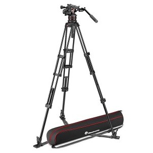 Manfrotto Nitrotech 612 video fej + karbon állvány földterpesz, ikerláb