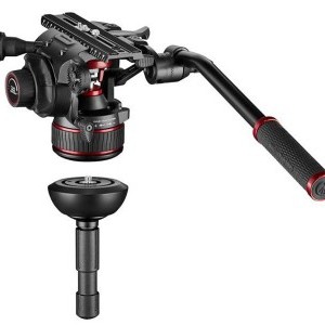 Manfrotto Nitrotech 612 video fej + karbon állvány földterpesz, ikerláb-1