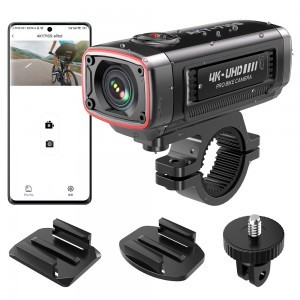 AKEEYO AKY-710S sportkamera 4K videórögzítő motorkerékpár kormányra - fekete