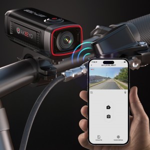 AKEEYO AKY-710S sportkamera 4K videórögzítő motorkerékpár kormányra - fekete-9