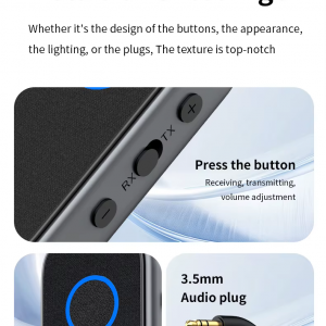 M2 2 az 1-ben Bluetooth 6.0 audio adapter vevő és adó autóhoz, TV-hez és fejhallgatóhoz-14