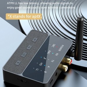 D600 alacsony késleltetésű 2 az 1-ben Bluetooth 5.3 AUX adapter vevő és adó párosítással-4