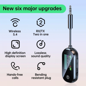 C83Plus Hordozható 2 az 1-ben Bluetooth 5.4 vevő és adó adapter 2 eszköz támogatással-11
