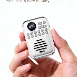 P70 retro mini FM rádió, Bluetooth hangszóró rádióval, teleszkópos antennával és TF kártya támogatással fekete Zsebrádió-4