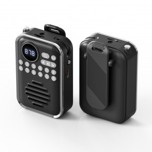 P70 retro mini FM rádió, Bluetooth hangszóró rádióval, teleszkópos antennával és TF kártya támogatással fekete Zsebrádió