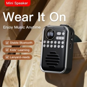 P70 retro mini FM rádió, Bluetooth hangszóró rádióval, teleszkópos antennával és TF kártya támogatással fekete Zsebrádió-9