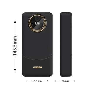 Dudao K12Pro Power Bank 22.5W PD 20000mAh USB-A, USB-C - Fekete-6