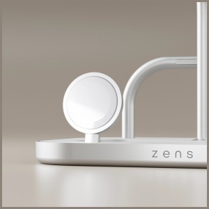 Zens 4 az 1-ben Qi 2.0 60 W USB-C mágneses indukciós töltő ezüst-3