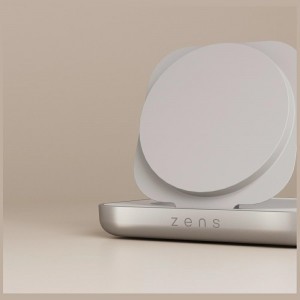 Zens mágneses indukciós éjjeli töltőállomás Qi2 15W USB-C fehér-3