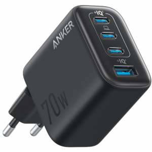 Anker Zolo fali töltő, 70W, 3.5A, 1 x USB-A - 3 x USB-C, Fekete A121CG11