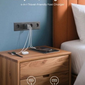 Anker Zolo fali töltő, 70W, 3.5A, 1 x USB-A - 3 x USB-C, Fekete A121CG11-3