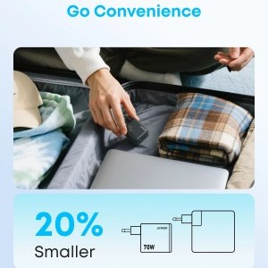 Anker Zolo fali töltő, 70W, 3.5A, 1 x USB-A - 3 x USB-C, Fekete A121CG11-4