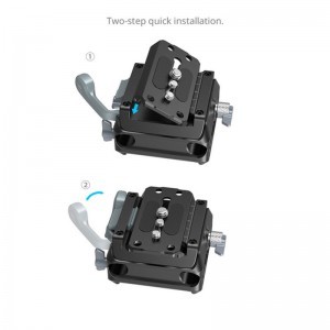 Smallrig 5366 Manfrotto-Type Mount Plate Kit with 15mm Dual Rod Clamp-3