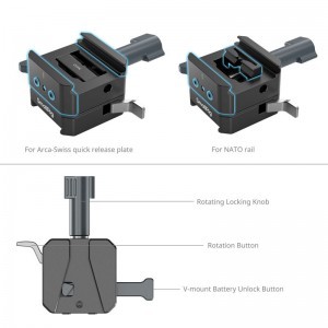 Smallrig 5690 V-Mount Battery Mount Plate Kit for Arca-Swiss Plate / NATO Rail-1