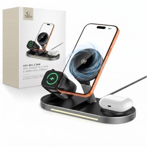 Tech-Protect A51 Arcticboost 3 az 1-ben mágneses MagSafe vezeték nélküli töltő 25W Qi2.2 fekete