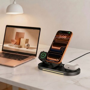 Tech-Protect A51 Arcticboost 3 az 1-ben mágneses MagSafe vezeték nélküli töltő 25W Qi2.2 fekete-1