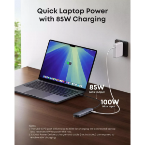 USB-C Hub Anker, 2 x USB-A 3.0 - 2 x USB-C - 1 x HDMI - 1 x SD - 1 x microSD, Szürke A83D2HA1-4