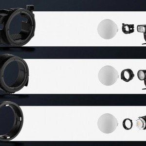 NEEWER összecsukható diffúziós kupola 3 adapterrel-4