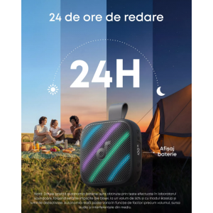 Bluetooth vízálló hangszóró Anker Soundcore Boom Go 3i, 15W, TWS, RGB,, fekete D5103010-5