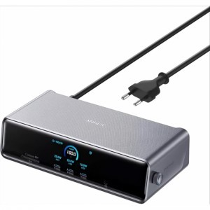 Anker Prime Hub, 3 x USB-A - 4 x USB-C - 1 x DisplayPort - 2 x HDMI - 1 x Jack 3.5mm - 1 x RJ45 - 1 x SD - 1 x microSD, Szürke A83B33A1