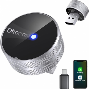 Vezeték nélküli Carplay / Android Auto Adapter Ottocast Mini Slim Tube Apple iPhone / Android sorozathoz, Ezüst CP88-T4-2