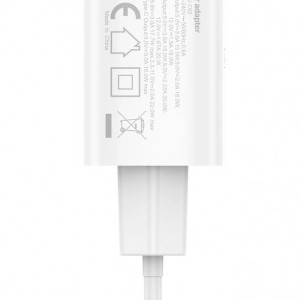 JELLICO fali töltő WJ-C60 PD 20W 1xUSB-C + 1xUSB QC3.0 + USB-C - USB-C kábel Fehér-5