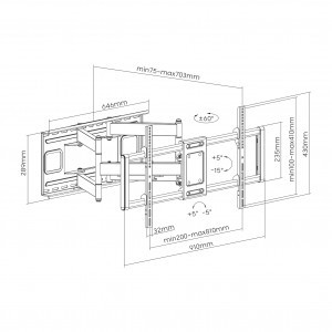 Sbox PLB-7486 (43-100/120kg/800x400) fali TV tartó-5