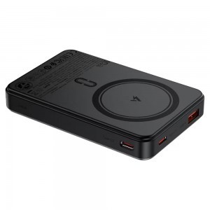 Acefast - Mágneses Vezeték Nélküli Powerbank (M31) - Type-C Kábellel, MagSafe, Gyors Töltés, 2xUSB-C, LED, 10000mAh, 22.5W - Fekete-2