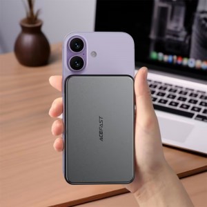 Acefast - Mágneses Vezeték Nélküli Powerbank (M31) - Type-C Kábellel, MagSafe, Gyors Töltés, 2xUSB-C, LED, 10000mAh, 22.5W - Fekete-5
