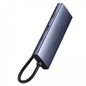 USB-C Hub Baseus UltraJoy, 3 x USB-A 3.0 - 1 x USB-C - 1 x HDMI - 1 x SD - 1 x microSD, Szürke-2