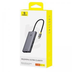 USB-C Hub Baseus UltraJoy, 3 x USB-A 3.0 - 1 x USB-C - 1 x HDMI - 1 x SD - 1 x microSD, Szürke-3