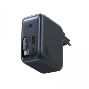 Hálózati USB-C töltő adapter Baseus EnerCore CJ11, 100W, 5A, 1 x USB-C - 2 x USB-C, USB-C kábellel, fekete E0120M00-1