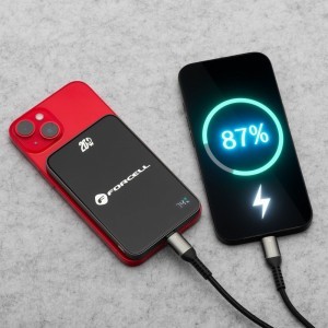 FORCELL F-ENERGY F5K8 Szuper Vékony powerbank MagSafe-kompatibilis PD3.0 QC4.0 15W 5000 mAh fekete