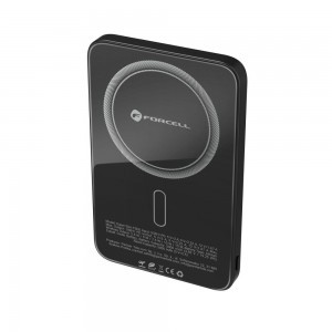 FORCELL F-ENERGY F5K8 Szuper Vékony powerbank MagSafe-kompatibilis PD3.0 QC4.0 15W 5000 mAh fekete
