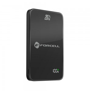 FORCELL F-ENERGY F5K8 Szuper Vékony powerbank MagSafe-kompatibilis PD3.0 QC4.0 15W 5000 mAh fekete