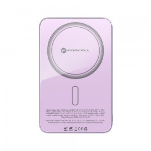 Forcell F-Energy SuperSlim F5K8 QC4.0 PD3.0 15W 5000 mAh lila MagSafe-kompatibilis powerbank-11