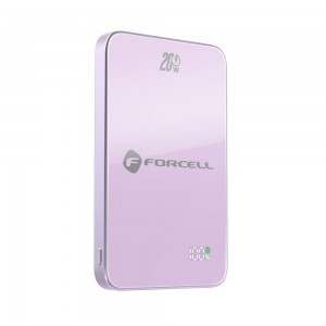 Forcell F-Energy SuperSlim F5K8 QC4.0 PD3.0 15W 5000 mAh lila MagSafe-kompatibilis powerbank-7