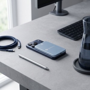 Kék Forcell F-Energy SuperSlim F5K8 MagSafe-kompatibilis powerbank QC4.0 PD3.0 15 W 5000 mAh-4