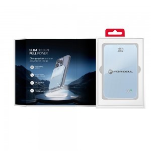Kék Forcell F-Energy SuperSlim F5K8 MagSafe-kompatibilis powerbank QC4.0 PD3.0 15 W 5000 mAh-1