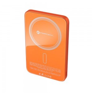 Narancssárga Forcell F-Energy SuperSlim F5K8 MagSafe-kompatibilis powerbank QC4.0 PD3.0 15W 5000 mAh-9