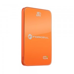 Narancssárga Forcell F-Energy SuperSlim F5K8 MagSafe-kompatibilis powerbank QC4.0 PD3.0 15W 5000 mAh-7